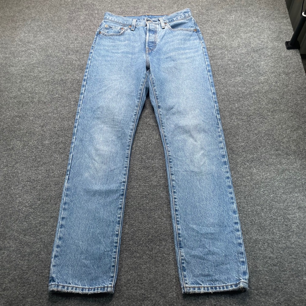 Levis Jeans Women's 27 Original Fit 501 Light Blue Straight Leg Denim